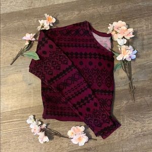 Purple Patterned Cozy Sweater